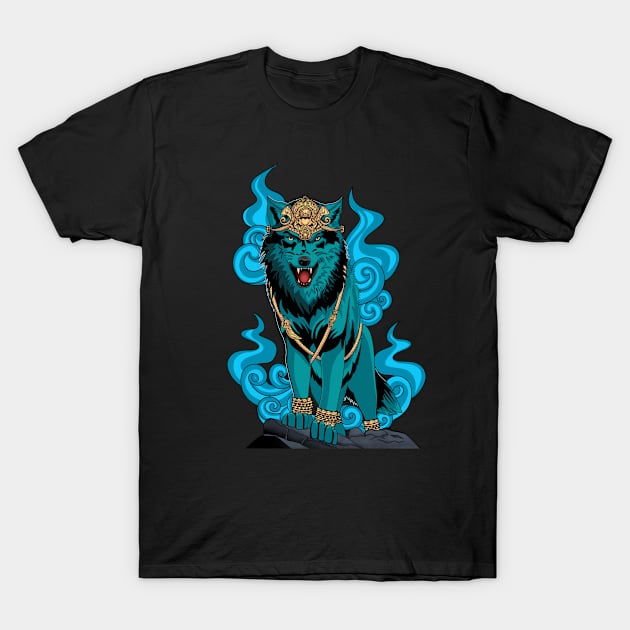 Wolf King T-Shirt by Athikan